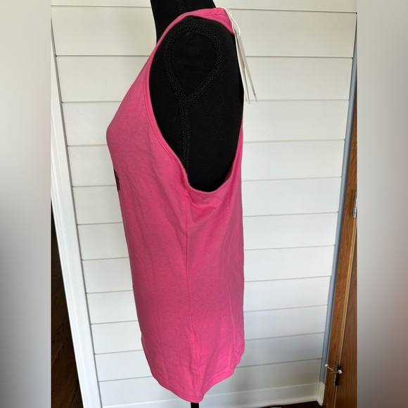 NWT adidas Women's 3 Bar Logo Graphic Tank Top, Pink Fusion, Size Medium - Picture 4 of 8